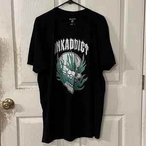 Ink Addict Skull Flames T-Shirt XL NEW!